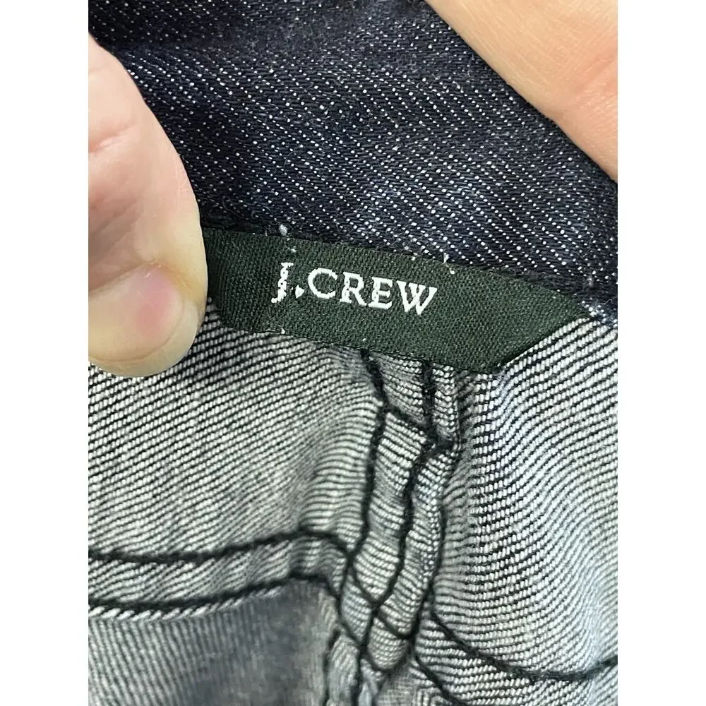 J Crew Bermuda Shorts Womens 10 Dark Wash Blue Denim Stretch Casual Style 16578